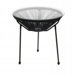 Roqueta Τραπεζάκι Μέταλλο Βαφή Μαύρο Rattan Μαύρο c530947