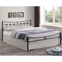 Dan Κρεβάτι Διπλό για Στρώμα 140x190cm Μέταλλο Βαφή Μαύρo c530950