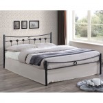 Dan Κρεβάτι Διπλό για Στρώμα 140x190cm Μέταλλο Βαφή Μαύρo c530950