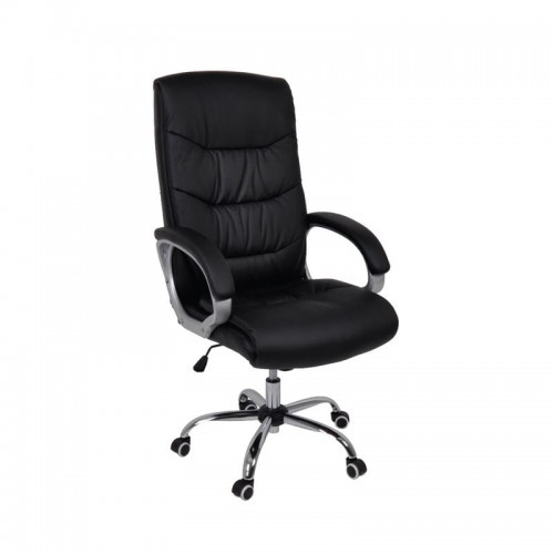 Πολυθρόνα Διευθυντή Μέταλλο Χρώμιο PU Μαύρο c530953
