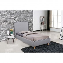 Ora Κρεβάτι Μονό για Στρώμα 90x190cm Ύφασμα Ανοιχτό Γκρι c530976