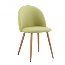 Abba Καρέκλα Τραπεζαρίας Μέταλλο Βαφή Φυσικό Ύφασμα Απόχρωση Lime set 4τεμ c530983