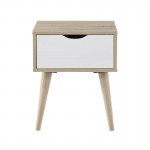 Alis Κομοδίνο Απόχρωση Sonoma Άσπρο 40x36x50cm c531001