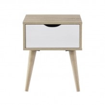 Alis Κομοδίνο Απόχρωση Sonoma Άσπρο 40x36x50cm c531001