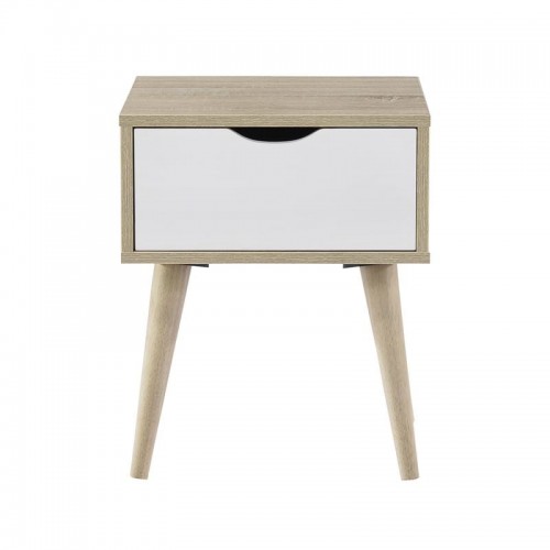 Alis Κομοδίνο Απόχρωση Sonoma Άσπρο 40x36x50cm c531001