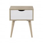 Alis Κομοδίνο Απόχρωση Sonoma Άσπρο 40x36x50cm c531001