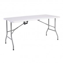 Soffio Τραπέζι Συνεδρίου Catering Πτυσσόμενο Βαλίτσα Μέταλλο Γκρι HDPE Άσπρο 35mm c531011