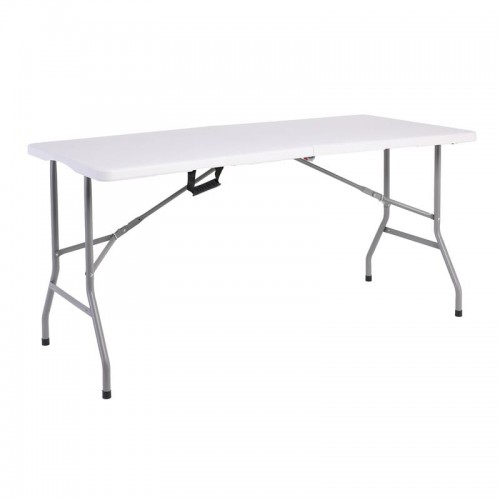 Soffio Τραπέζι Συνεδρίου Catering Πτυσσόμενο Βαλίτσα Μέταλλο Γκρι HDPE Άσπρο 35mm c531011