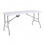 Soffio Τραπέζι Συνεδρίου Catering Πτυσσόμενο Βαλίτσα Μέταλλο Γκρι HDPE Άσπρο 35mm c531011