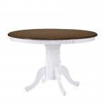 West Τραπέζι Ροτόντα Τραπεζαρίας Κουζίνας Επεκτεινόμενο Άσπρο Καρυδί c531041