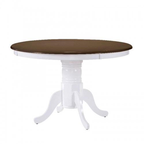 West Τραπέζι Ροτόντα Τραπεζαρίας Κουζίνας Επεκτεινόμενο Άσπρο Καρυδί c531041