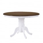 West Τραπέζι Ροτόντα Τραπεζαρίας Κουζίνας Επεκτεινόμενο Άσπρο Καρυδί c531041