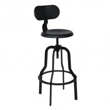 Bran Σκαμπό BAR με Πλάτη Μέταλλο Βαφή Μαύρο Ύψος Ρυθμιζόμενο Περιστρεφόμενο c531050