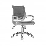 Πολυθρόνα Γραφείου με Aνάκλιση Μέταλλο Χρώμιο Mesh Μαύρο c531067