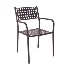 CAPRI Πολυθρόνα Στοιβαζόμενη Μέταλλο Βαφή Sand Brown 54x51x84cm c531073