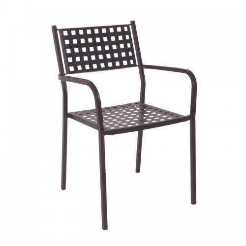 CAPRI Πολυθρόνα Στοιβαζόμενη Μέταλλο Βαφή Sand Brown 54x51x84cm c531073