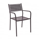 CAPRI Πολυθρόνα Στοιβαζόμενη Μέταλλο Βαφή Sand Brown 54x51x84cm c531073