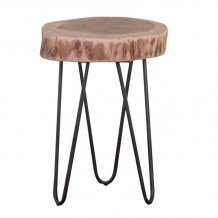 Fuoco Τραπεζάκι Σαλονιού Καθιστικού Μέταλλο Βαφή Μαύρο Ξύλο Ακακία Φυσικό c531100