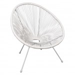 Roqueta Πολυθρόνα Μέταλλο Βαφή Άσπρο Rattan Άσπρο c531119