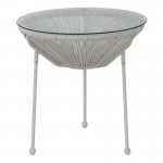 Roqueta Τραπεζάκι Μέταλλο Βαφή Άσπρο Rattan Άσπρο c531158