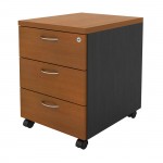 Cassettiera Συρταριέρα Τροχήλατη Με 3 συρτάρια Απόχρωση Dark Grey Cherry c531161