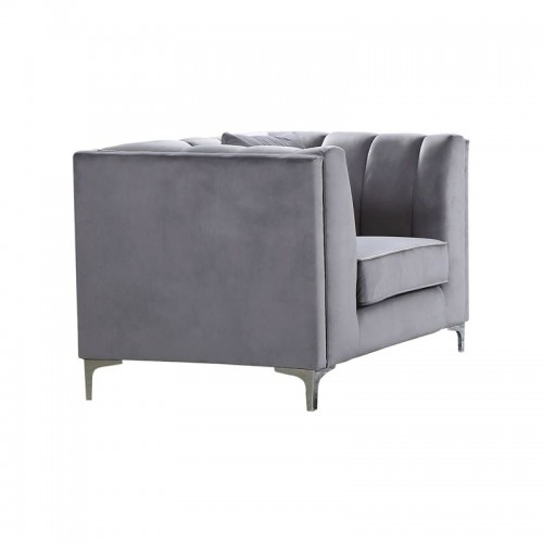 Poly Πολυθρόνα Σαλονιού Καθιστικού Ύφασμα Velure Απόχρωση Σκούρο Γκρι c531165