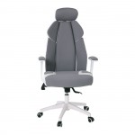 Πολυθρόνα Γραφείου Διευθυντή Microfiber Γκρι PU Άσπρο c531180