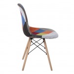 Legno Καρέκλα Τραπεζαρίας Πόδια Οξιά Κάθισμα PP με Ύφασμα Patchwork c531181