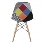 Legno Καρέκλα Τραπεζαρίας Πόδια Οξιά Κάθισμα PP με Ύφασμα Patchwork c531181