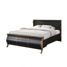 Hara Κρεβάτι Ραμποτέ Διπλό για Στρώμα 160x200cm Απόχρωση Antique Oak Ebony Oak c531195