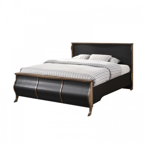Hara Κρεβάτι Ραμποτέ Διπλό για Στρώμα 160x200cm Απόχρωση Antique Oak Ebony Oak c531195