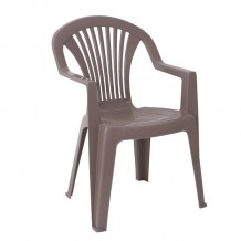 Lino Πολυθρόνα Τραπεζαρίας Κήπου Βεράντας Στοιβαζόμενη PP Απόχρωση Tortora c531199