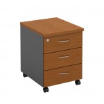 Casseteria Τροχήλατη Με 3 συρτάρια Απόχρωση Dark Grey Cherry c531219