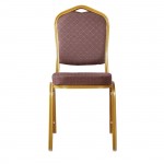 Conf Καρέκλα Μέταλλο Βαφή Gold Ύφασμα καφέ 44x55x93cm c531227