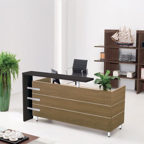 Linea Reception Γραφείο Απόχρωση Καρυδί Δρυς Μαύρο c531241