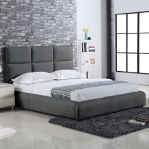 Massimo Κρεβάτι Διπλό για Στρώμα 160x200cm Ύφασμα Σκούρο Γκρι c531244