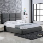 Massimo Κρεβάτι Διπλό για Στρώμα 160x200cm Ύφασμα Σκούρο Γκρι c531244