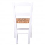 Siros Καρέκλα Οξιά Βαφή Εμποτισμού Λάκα Άσπρο Κάθισμα Ψάθα c531255