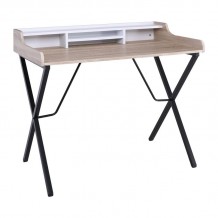 Γραφείο Μέταλλο Βαφή Μαύρο Απόχρωση Σημύδας c531263