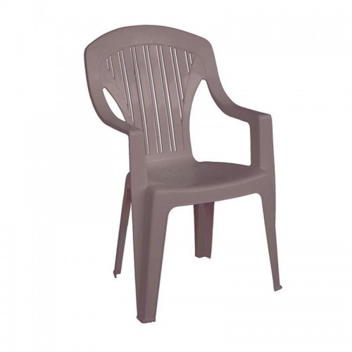 Tropo Πολυθρόνα Τραπεζαρίας Κήπου Βεράντας Στοιβαζόμενη PP Απόχρωση Tortora c531269