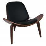 Talos Πολυθρόνα Σαλονιού Καθιστικού Καρυδί Pu Μαύρο c531273