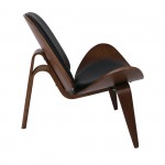 Talos Πολυθρόνα Σαλονιού Καθιστικού Καρυδί Pu Μαύρο c531273