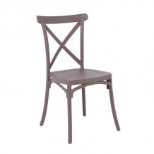 Dest Καρέκλα Πολυπροπυλένιο PP Απόχρωση Καφέ Mocha Στοιβαζόμενη c531278