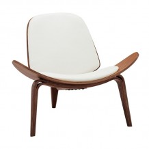 Talos Πολυθρόνα Σαλονιού Καθιστικού Καρυδί Pu Άσπρο c531284