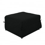 Tron Σκαμπό Κρεβάτι Σαλονιού Καθιστικού Στρώμα 7cm Ύφασμα Μαύρο c531285