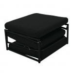 Tron Σκαμπό Κρεβάτι Σαλονιού Καθιστικού Στρώμα 7cm Ύφασμα Μαύρο c531285