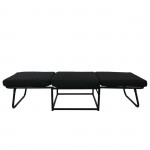 Tron Σκαμπό Κρεβάτι Σαλονιού Καθιστικού Στρώμα 7cm Ύφασμα Μαύρο c531285