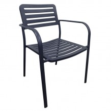 Romeo Πολυθρόνα Στοιβαζόμενη Μέταλλο Βαφή Μαύρο c531291