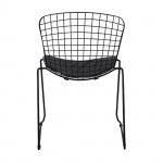 Sax Καρέκλα Στοιβαζόμενη Μέταλλο Βαφή Μαύρο Μαξιλάρι Μαύρο c531292