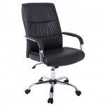 Πολυθρόνα Διευθυντή Βάση Μέταλλο Χρώμιο PU Μαύρο c531296